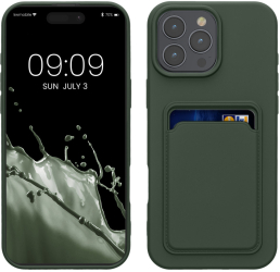 Husa Kwmobile pentru Apple iPhone 16 Pro Max Verde inchis Silicon KWM000022UI002C 