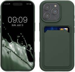 Husa Kwmobile pentru Apple iPhone 16 Pro Verde inchis Silicon KWM000022UH002C 