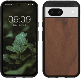 Husa Kwmobile pentru Google Pixel 8a Maro Lemn/Silicon KWM000020KR001C 