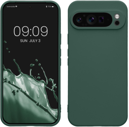 Husa Kwmobile pentru Google Pixel 9 Pro XL Verde inchis Silicon KWM000020QB002C 