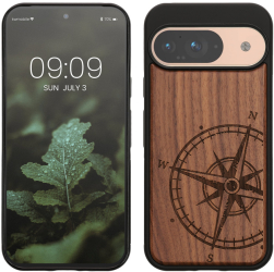 Husa Kwmobile pentru Google Pixel 9/Pixel 9 Pro Maro Lemn/Silicon KWM000020PT001C 