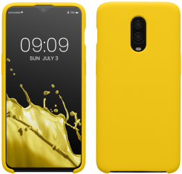 Husa Kwmobile pentru OnePlus 6T Galben Silicon KWM000009BL037C 