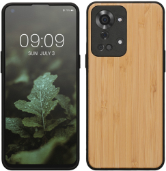 Husa Kwmobile pentru OnePlus Nord 2T Maro deschis Lemn/Silicon 58766.24 