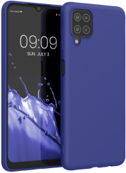 Husa Kwmobile pentru Samsung Galaxy A12 Albastru Silicon KWM000012BL065C 