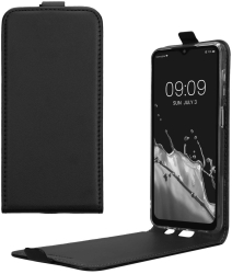 Husa Kwmobile pentru Samsung Galaxy A12 Negru Piele ecologica/Silicon KWM000021VO001C 