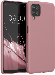 Husa Kwmobile pentru Samsung Galaxy A12 Roz deschis Silicon KWM000012BL063C 