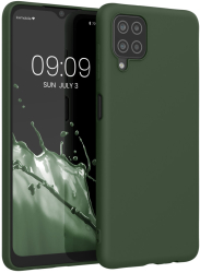 Husa Kwmobile pentru Samsung Galaxy A12 Verde inchis Silicon KWM000012BL066C 