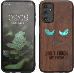 Husa Kwmobile pentru Samsung Galaxy A14 5G Maro Lemn/Silicon 60817.08 