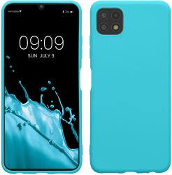 Husa Kwmobile pentru Samsung Galaxy A22 5G Albastru deschis Silicon KWM0000138D041C 