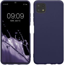Husa Kwmobile pentru Samsung Galaxy A22 5G Albastru inchis Silicon KWM0000138D042C 