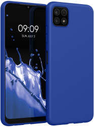 Husa Kwmobile pentru Samsung Galaxy A22 5G Albastru Silicon KWM0000138D037C 