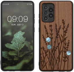 Husa Kwmobile pentru Samsung Galaxy A52/Galaxy A52 5G/Galaxy A52s 5G Maro Lemn/Silicon 54354.16 