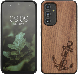 Husa Kwmobile pentru Samsung Galaxy A54 5G Maro Lemn/Silicon 60799.05 