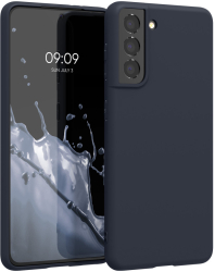 Husa Kwmobile pentru Samsung Galaxy S21 Albastru inchis Silicon KWM000012BS050C 