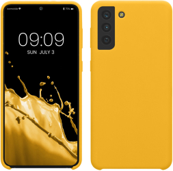 Husa Kwmobile pentru Samsung Galaxy S21 Plus Galben Silicon 54066.165 