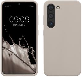 Husa Kwmobile pentru Samsung Galaxy S23 Gri deschis Silicon 60273.96 