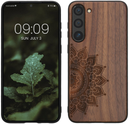 Husa Kwmobile pentru Samsung Galaxy S23 Plus Maro Lemn/Silicon 61686.01 