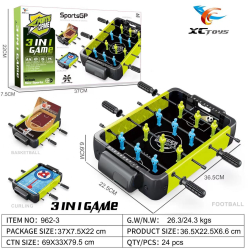 Masa de fotbal cu teren Flippy 4 manere cu Tablou Scor din Metal Lemn si ABS 37x7.5x22 cm Design Verde pentru copii/adulti 