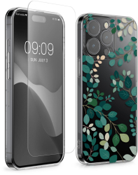 Set Husa si Folie de protectie Kwmobile pentru Apple iPhone 15 Pro Max Multicolor Silicon/Sticla securizata KWM000022TG002C 