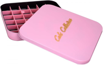 Tava pentru Prajituri 31x31 cm Capac Detasabil Compartimentare Practica Design Modern Roz 