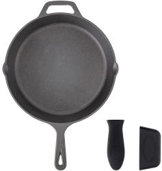 Tigaie din fonta antiaderenta Navaris pentru aragaz/cuptor/gratar - 30 cm - negru 48585.03 