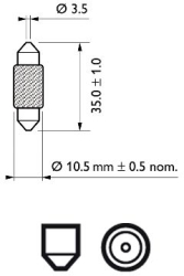 Bec Bord Festoon T10.5X38 12V Set 10 Buc Philips 