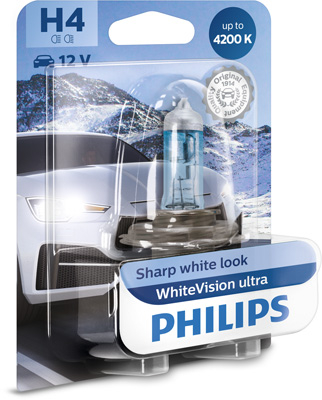Bec Far H4 60/55W 12V White VIsion Ultra Blister Philips 