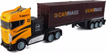 Camion RC cu telecomanda 2 containere Lungime 45 cm Scara 1 16 2.4Ghz 2WD Radar Semafor Semne de circulatie RTR 6+ 