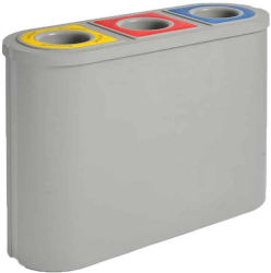 Cos de gunoi Rubbermaid Triomf 45+45+45 litri 3 compartimente gri 
