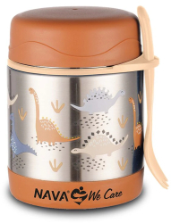 Caserola rotunda din otel inoxidabil Nava We care Dino Brown 350ml 
