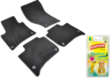 Covorase auto din mocheta Umbrella pentru Volkswagen Touareg II 2010-2018 + Odorizant Auto Sticluta Wunder-Baum Tropical 