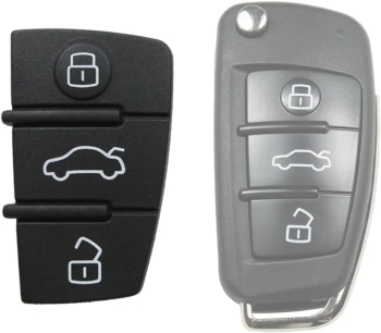 Set Butoane Cauciuc Techstar pentru Cheie Audi A3 A4 A5 A6 A8 Q5 Q7 - cu 3 Butoane 