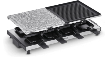 Gratar electric Grill Raclette SEVERIN 1500 W cu piatra de copt si placa de grill include 8 tigai RG 2373 - RESIGILAT 