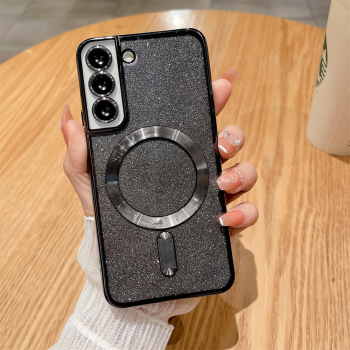 Husa de Protectie 2 in 1 Flippy pentru Samsung Galaxy S23FE Glitter Chrome Magsafe din TPU Magnetica cu Protectie Lentila Negru 