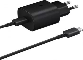 Incarcator 25W Samsung Galaxy A60 A70 A70S A71 A80 A90 Type C EP-TA800EBE cablu Type C EP-DG977BBE Super Charge Negru
