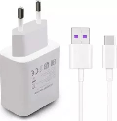 Incarcator Super Charge Huawei P10 P10+ HW-050450E00 5A si cablu HL-1289 Type-C Alb 