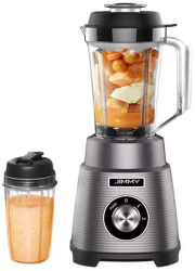 Blender JIMMY B32 700W 0 9 l 22000 rpm 2 viteze + Pulse Lama cvadrupla din otel Autocuratare Gri 