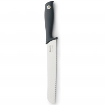 Cutit de paine Brabantia Tasty+ 1001162 20 cm Otel calit Rezistent la zgarieturi si la coroziune Gri inchis