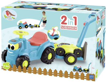 Ecoiffier Set Tractor Ride Cu Remorca Si Cositoare 