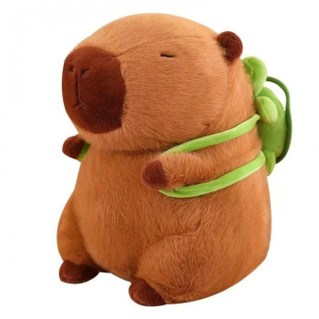 Jucarie de plus KAPIBARA Maro cu Rucsac Verde 25 cm 
