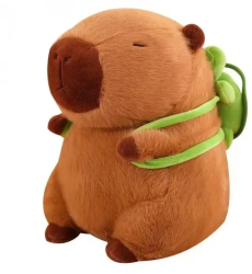 Jucarie de plus KAPIBARA Maro cu Rucsac Verde 35 cm 