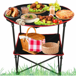 Masa de camping confortabila si pilabila negru 63 x 72 cm 