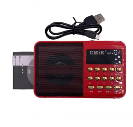 Radio Portabil Acumulator Bluetooth Card SD USB 2.0 MP3 Ecran LED Rosu 
