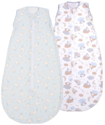 Set 2 saci dormit copii de vara 0-18 luni Kidizi Elefun Blue On A Cloud Pastel 80 cm 0.5 tog 