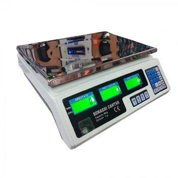 Cantar electronic 40 kg acumulator 4ah incarcare rapida digital cuva inox afisaj electronic dublu autonomie mare pentru fructe si legume