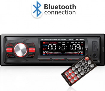 Radio auto cu bluetooth MP3 Player USB 50Wx4 digital AUX TF card telecomanda iluminare rosu 