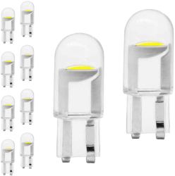 Set 10 becuri auto LED W5W/T10 12V lumina alba