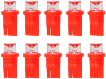 Set 10 becuri auto LED W5W/T10 12V lumina rosie