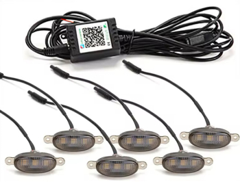 Set 6 Lampi LED lumini de zi decoratie grila radiator RGB 40W 