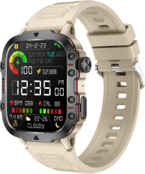 Smartwatch COOSTAR® Ceas Inteligent Barbatesc QX11 ecran HD 1 96&rdquo Rezolutie 240x282 Design Militar Procesor Realtek 8763EW 